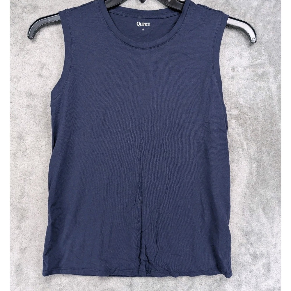 Quince Cotton Modal Muscle Tank Women's Small Navy Minimalist Basic Capsule